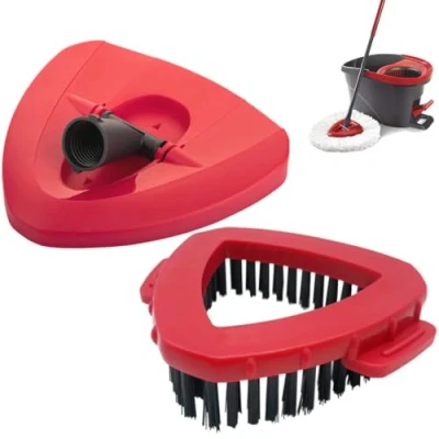 Immagine di FiTspi Confezione da 2 spazzole di ricambio per mocio rotante Vileda/O Cedar EasyWring con base triangolare, accessorio