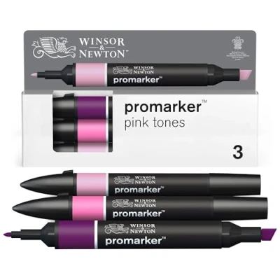 Immagine di Winsor &amp; Newton Promarker, Set di 3 Sfumature rosa