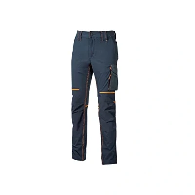 Immagine di U Power World, Pantaloni Cargo Slim Fit, con Multi Tasche Frontali e Laterali, Comodi ed Estensibili, Bottone Frontale, Tessuto Traspirante (DEEP BLUEE XL)