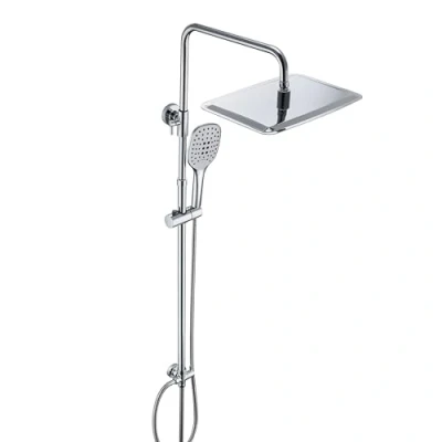 Immagine di JOHO 304 Colonna Doccia senza Miscelatore in Acciaio Inox Cromato Set a Pioggia con Soffione e Doccetta Mano (35x25cm)