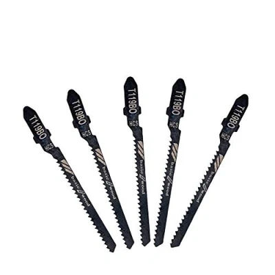 Immagine di MASO 5 lame per seghetto alternativo T119BO con codolo a T, universali, tagliare metallo, legno, PVC e altro ancora, compatibili Bosch, Dewalt, Hitachi, Makita, Festool ecc