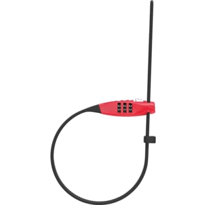 Immagine di Abus, antifurto a cavo ABUS Combiflex TravelGuard, per la sicurezza di caschi, passeggini, sci e bagagli, lunghezza del 45 cm, con codice numerico, rosso