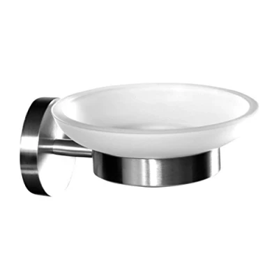 Immagine di Ambrosya® Porta Sapone Esclusivo Realizzato in Acciaio Inox Bagno Bicchiere Piatto Portasapone WC (Acciaio Inossidabile (Spazzolato))