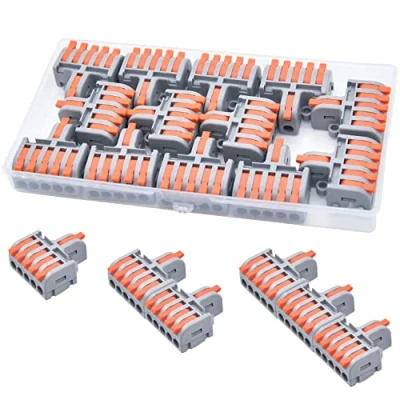 Immagine di XALXMAW 13 Pezzi Morsettiere Elettriche, Connettori Elettrici Rapidi 1 Filo 5 Entrate, Terminali Rapido Compatto a Combinazione Libera, [0,2 4mm²]