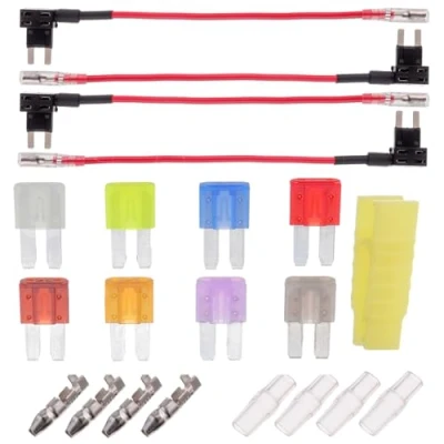Immagine di BOJACK 4pcs 12V 24V Micro2 Portafusibili a Lama, Add circuit Fusibili Tap, con 8pcs Micro 2 (2A / 3A 5A 7,5A 10A 15A 20A 25A)
