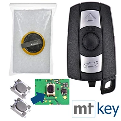 Immagine di Chiave auto telecomando sostituzione 3 tasti alloggiamento + micro pulsante batteria compatibile con BMW