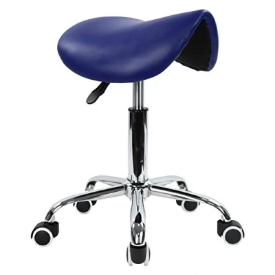 Immagine di KKTONER Sgabello da Sella con rotelle Regolabile in Pelle PU Ruote Colore Blu
