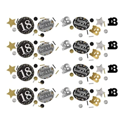Immagine di Amscan 9900555 Coriandoli per festeggiamenti diciottesimo, 34 g, oro