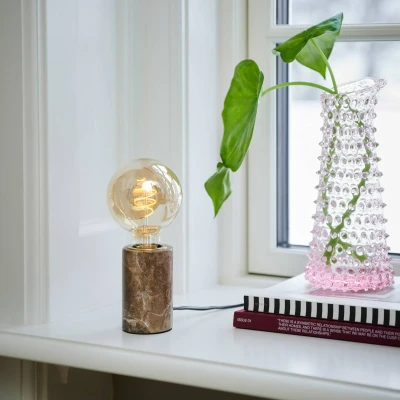 Immagine di Nordlux Lampada da tavolo Siv con cilindro marmo, marrone