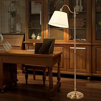 Immagine di ACMHNC Lampada da Terra Soggiorno Vintage, E27 bronzo Dimmerabile con Telecomando, Piantana Paralume In Tessuto, Per Salotto,Camera Letto,Ufficio