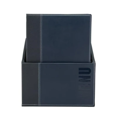 Immagine di Securit menu Box con 20 in formato A4 blu Trendy 1 inserto doppio