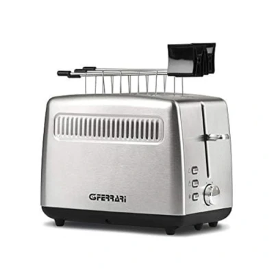 Immagine di G3 Ferrari G10064 Tramezzo Tostapane, 850 W, Pinze Inox, 3 modalità di cottura, Timer con 6 livelli Ampie fessure per toast farciti, Corpo acciaio Inox