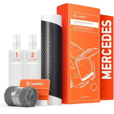 Immagine di Luxshield Pellicola Protettiva per Bordo di Carico Mercedes Benz GLC 1 (I) X253 I 2015 2022 Protezione Paraurti, antigraffio, vernice Filo A Carbone