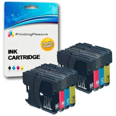 Immagine di 8 Compatibili LC1100 LC980 Cartucce d&#039;inchiostro per Brother DCP 145C 165C 195C 197C 385C 585CW 6690CW MFC 250C 290C 490CW 5890CN 5895CW 6490CW 990CW J615W Nero/Ciano/Magenta/Giallo, Alta Capacità