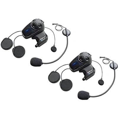 Immagine di Sena SMH10D 11 Auricolare e Interfono Bluetooth per Moto con Kit Microfono Universale, Confezione Doppia, 2 pezzi