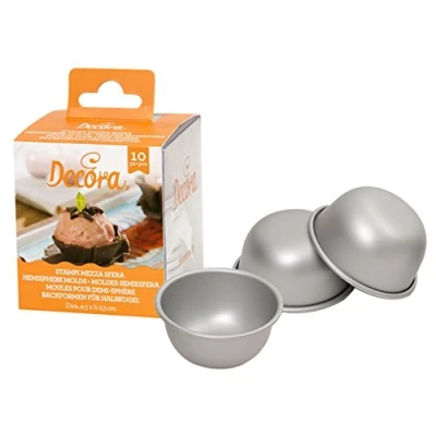 Immagine di Decora 0062951 Cf 10 Stampi Mezza Sfera In Alluminio Anodizzato Ø 5 X H 2,3 Cm