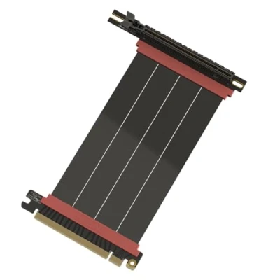 Immagine di LINKUP AVA5 Cavo Riser PCIE 5.0 Pronto per RTX5090 RX9070 GPU Velocità x16 128GB/s Compatibile con 4.0 &amp; WRX80/WRX90E Angolo Retto Nero 15cm