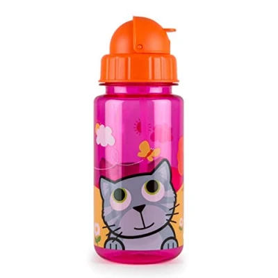 Immagine di TUM Borraccia Bambini Flip Top, con Cannuccia in Tritan, 400ml, Senza BPA Bluebell the Cat