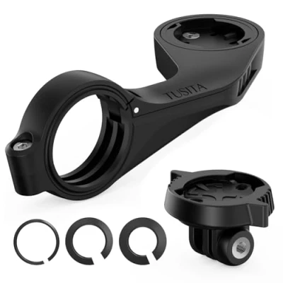 Immagine di TUSITA Supporto Anteriore a Filo Compatibile con Wahoo Elemnt GPS Computer da Bici, Quarto di Giro Adattatore per Montaggio su Flangia Frizione Incluso