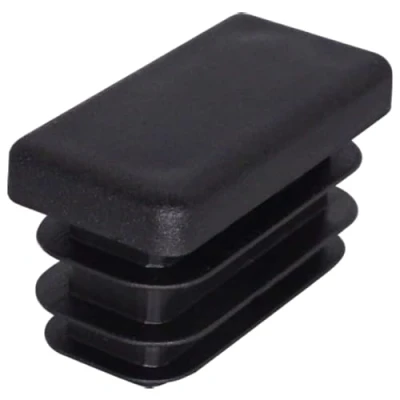 Immagine di SKIR&#039;CO tappi rettangolari in plastica, 15 x 30 mm, opachi, inserti per tubi rettangolari, pali di recinzione, colore nero RAL 9005, 20 pezzi