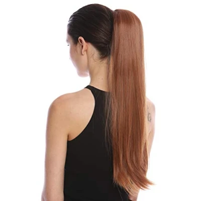 Immagine di WIG ME UP YZF 1094S 30 Toupet Coda di cavallo Fermacapelli a pettine e Fascette 63 cm Lisci Castano Ramato