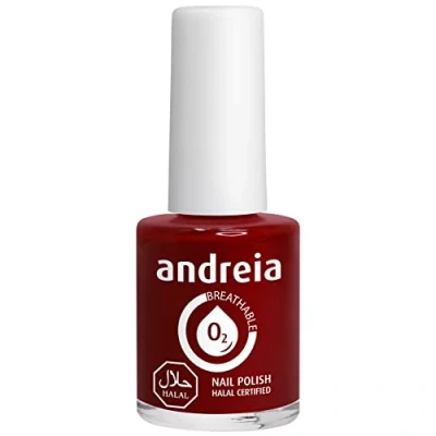 Immagine di Andreia Vernis Halal Smalto Vegan, Permeabile e Traspirante conforme ai requisiti Alta Qualità Colore B14 Rosso Sfumature di Rosa 10,5 ml
