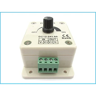 Immagine di Led Dimmer Segnale PWM Con Rotella Per Striscia Bobina Luci 12V 24V 8A