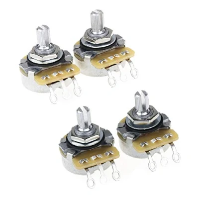 Immagine di CTS Serie 450 A/B250K Split Shaft Potenziometro Audio/Linear Taper Fine 24 Splines Pot per Chitarra Elettrica Basso, 10% Tolleranza(2 Audio, 2 Linear)