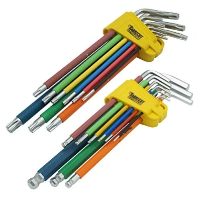 Immagine di Set di 18 chiavi SabreCut SCTGK1 Soft Grip Comfort extra lungo esagonale, diamante esagonale (Hex Plus) e chiave Torx con codifica a colori Dimensioni 1,5 mm 10 mm, T10 T50