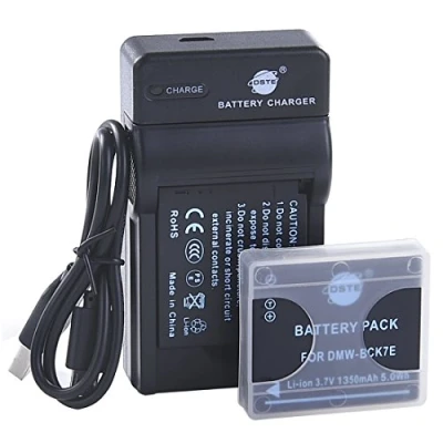 Immagine di DSTE DMW BCK7 Li Ion Batteria (2 Pacco) e Caricabatterie USB per Panasonic DmC FH2 FH4 FH5 FH6 FH7 FH8 FH25 FH27 FP5 FP7