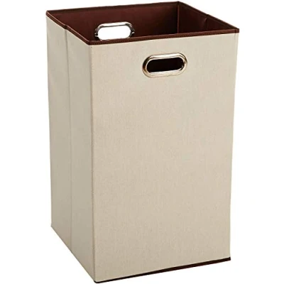 Immagine di Amazon Basics Rettangolare Cesto portabiancheria pieghevole, Beige,Marrone