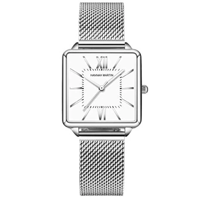 Immagine di RORIOS Donna Orologio Analogico al Quarzo con Cinturino in Mesh Acciaio Inossidabile Impermeabile Orologi da Polso Moda