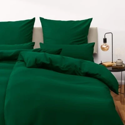 Immagine di Blumtal Biancheria da letto 135 x 200 cm, 4 pezzi, in microfibra traspirante, 2 copripiumini cm + federe 40 80 super morbida, certificata Oeko Tex, verde Scuro