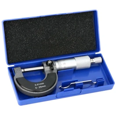 Immagine di QWORK® micrometro per esterni, meccanico, misurazione ad alta precisione 0 25 mm, risoluzione 0,01 mm