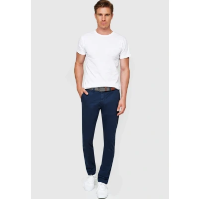Immagine di Indicode Uomini Rodekro Pants Pantaloni in Tessuto Stretch Navy 34/32