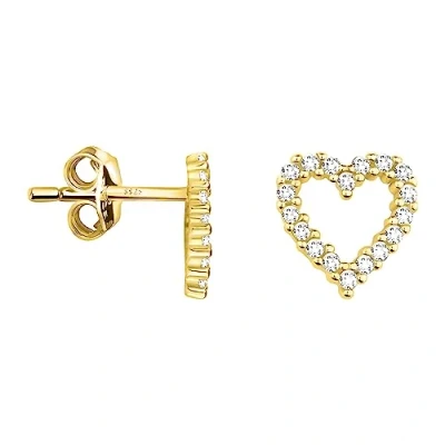 Immagine di SOFIA MILANI Orecchini da Donna in Argento 925 Placcati Oro e con Pietra Zircone Orecchino a Perno Cuore E2119