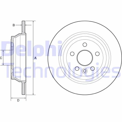Immagine di DELPHI BG4656C Disco freno 302 11 5 pieno rivestito non trattato senza cuscinetto ruota, anello sensore ABS LAND ROVER: Freelander 2 SUV