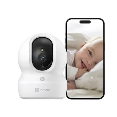 Immagine di EZVIZ Telecamera Wi Fi Interno 2K, Videocamera Sorveglianza 3MP per animali e bambini, Motorizzata a 360, Audio due vie, Funziona Alexa, Avvisi movimento, Visione notturna, Modello CP1