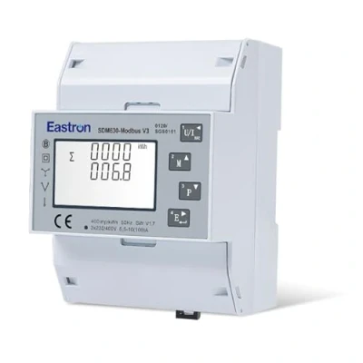 Immagine di Eastron SDM630Modbus V3 Contatore di corrente trifase digitale per guida multiuso, bidirezionale con 2 x S0, RS485 Modbus RTU
