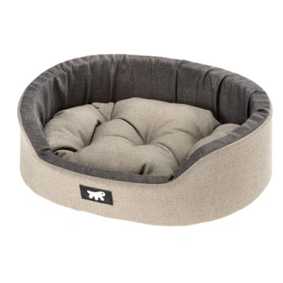 Immagine di Ferplast Cuccia Cane Interno Dandy Cuscino Rimovibile, Lavabile, Rivestimento in Cotone con Soffice imbottitura, ideale anche come Gatto, 65 x 46 h 17 cm, Marrone