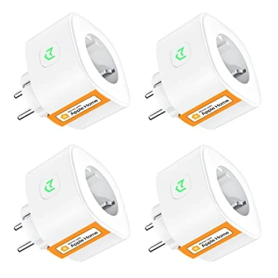 Immagine di Refoss Presa Smart 16A, Intelligente WiFi, Compatibile con Apple HomeKit, Alexa e Google Assistant, Funzione Timer, Controllo Remoto Vocale, 3840W, 2,4 GHz, Nessun Hub Richiesto, 4 Pezzi, bianco