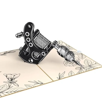 Immagine di MOKIO® Biglietto Auguri Pop Up Tattoo di compleanno 3D per un tatuaggio