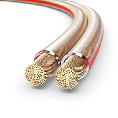 Immagine di PureLink SP060 010 Cavo per diffusori 2x2,5 mm² (filo 99,9% OFC rame pieno 0,20 mm) HiFi, 10 m, trasparente, set con 4 spine a banana