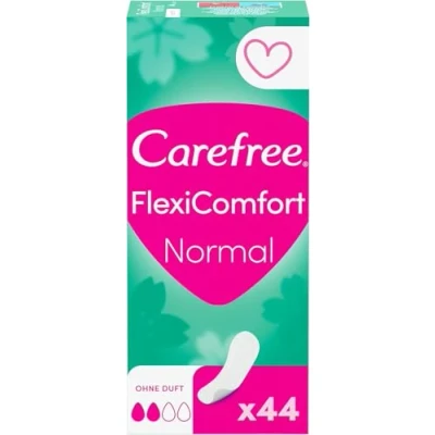 Immagine di Carefree Salvaslip FlexiComfort Normal, senza profumo, flessibili e ultra sottili per una sensazione di freschezza lunga durata, taglia normale, 44 pezzi
