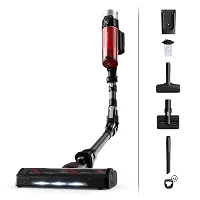 Immagine di Rowenta X Force 9.60 Animal Care, Aspirapolvere Senza Fili, Tecnologia Flex, 45 minuti di Autonomia, 4 Modalità Aspirazione, Display Controllo Digitale, Ultraleggero, Rosso &amp; Grigio, RH2078