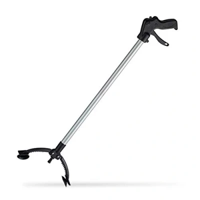 Immagine di relaxdays Pinza Raccogli Oggetti, Braccio Prensile, Aiuto Mobilità Anziani e Disabili, Alluminio, 88 cm, Argento/Nero