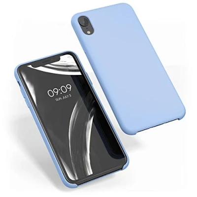 Immagine di kwmobile Cover per Apple iPhone XR Custodia Back Case Smartphone in Silicone TPU Protezione Gommata blu chiaro matt