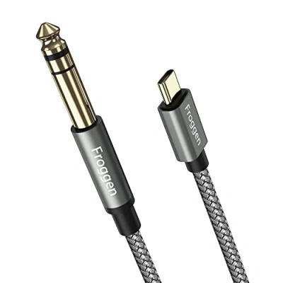 Immagine di Froggen Cavo Audio USB Type C a 6,35mm, Jack Maschio 6.35mm 1/4&quot; per laptop, Smartphone, Tablet, Amplificatore, Mixer Stereo etc. (Non supporta la registrazione)