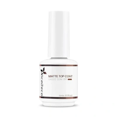 Immagine di Nicedeco Matte Top Coat Smalto Semipermanente per Unghie in Gel Soak Off UV LED Kit Manicure Durabilità &amp; Facile da usare, 1x15ml