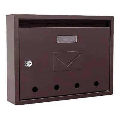 Immagine di Rottner cassetta postale Imola Marrone, in acciaio, con design moderno e compatto, 4 fori per ispezione targhetta portanome, di colore marrone.